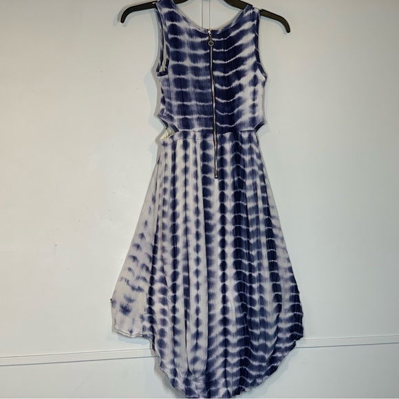 Truly Me Kids’ Tie Dye High-Low Tank Dress in Blue Multi - Picture 6 of 13